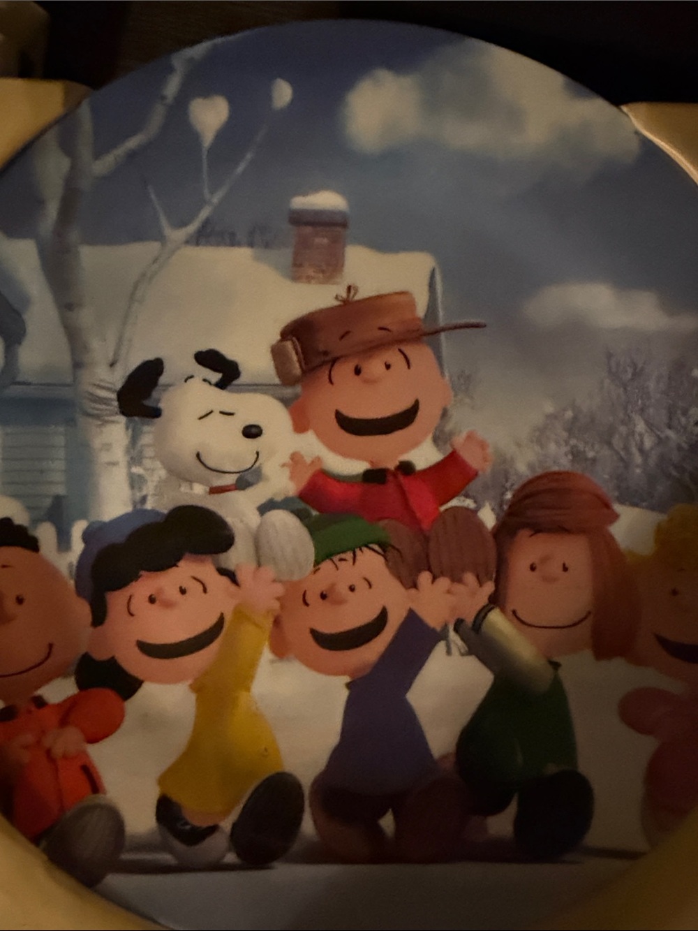 Peanuts Blue Red Yellow Green Holiday Dinner Plate